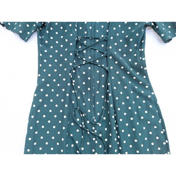 My Michelle Dress size 7/8 Preppy Polka Dot Rayon blend Swing Trad Wife 90s READ - Picture 3 of 16
